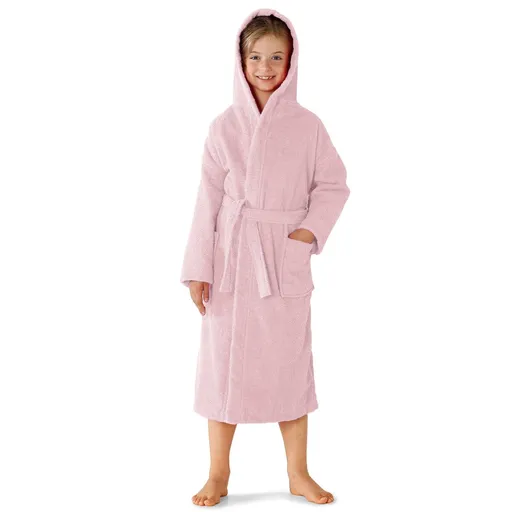 Halat de baie pentru copii cu glugă din țesătură terry de la Colombine