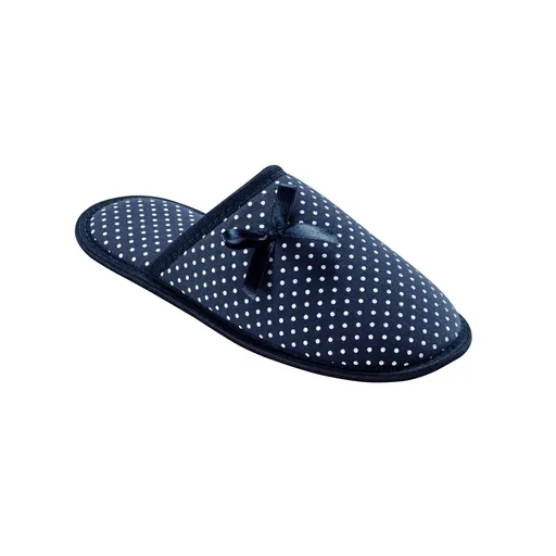 Papuci de casă cu fundiță și imprimeu cu buline