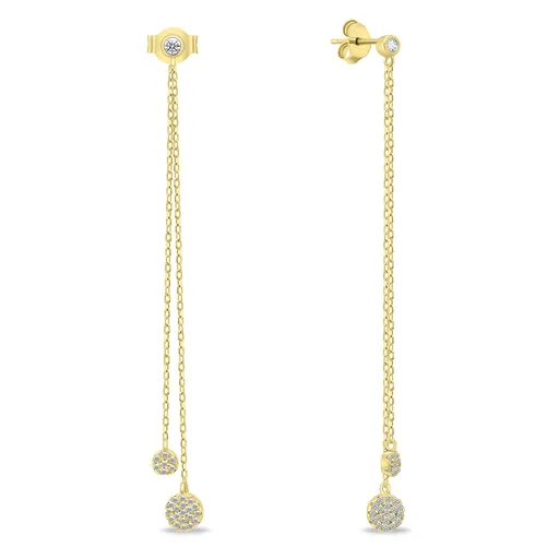 Brilio Silver Cercei originali placați cu aur cu pietre de zircon EA629Y
