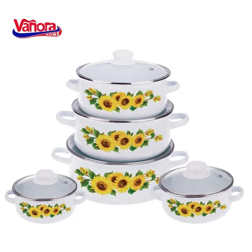 Set oale Sun Flower, Vanora Home, 10 piese, otel carbon, multicolor