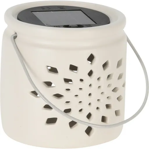 Felinar solar Darena gri, 9,2 x 9 x 11 cm ,porțelan