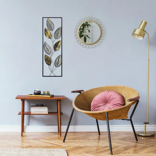 Decoratiune de perete, Metal Art Leaf, 90 x 32 x 5 cm, Multicolor