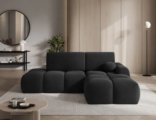 Coltar extensibil dreapta 3 locuri ELTAP, Vittario, 227x170x95 cm, lemn/poliester, gri antracit