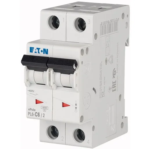 Siguranta automata 2P 6A, curba C, 6kA Eaton 286564