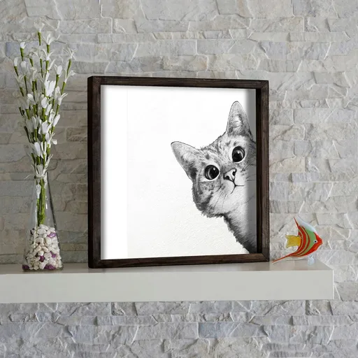 Tablou decorativ, KZM222, Decupat cu laser, Maro / Alb / Negru