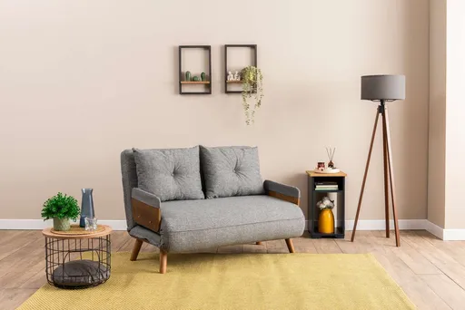 Canapea extensibila 2 locuri, Atelier del Sofa, 859FTN2723, Gri deschis