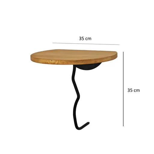 Raft de perete, Hanah Home, Leo, 35x35 cm, Negru / Stejar