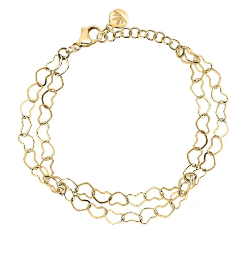 Morellato Brățară dublă cu inimioare placată cu aur Intrecci SAZC19