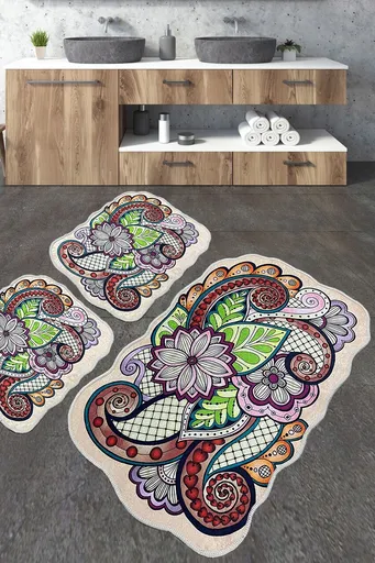 Set covorase de baie, L'essentiel Maison, Forme, Poliester, Multicolor