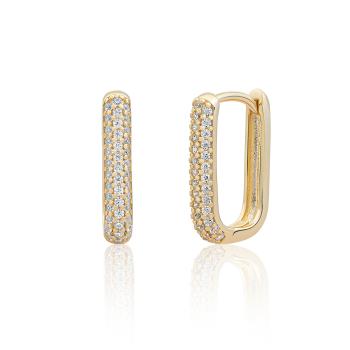 Sparkling Jewels Cercei suspendați placați cu aur cu zirconi cubici EAG24