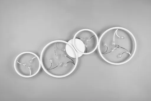 Plafoniera Groovy, TRIO, 95.5x40x6 cm, 37W, 1x SMD, metal, alb mat