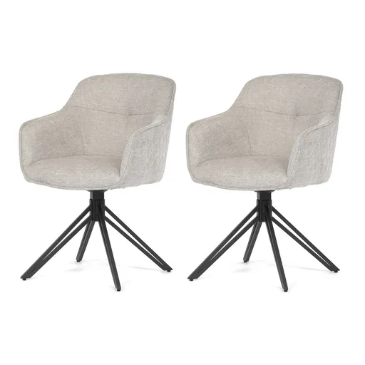 Set de scaune de sufragerie cu mecanism deîntoarcere HC-533 CRM2, 2 buc., bej