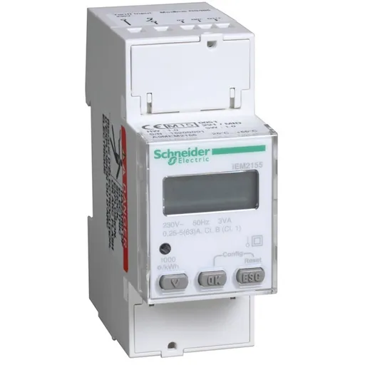Contor de putere modular monofazat iEM2155 - 230V - 63A cu comunicatie Modbus - MID Schneider A9MEM2155