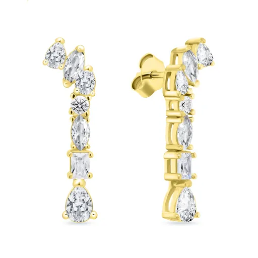 Brilio Silver Cercei de lux placați cu aur cu zirconi EA998Y