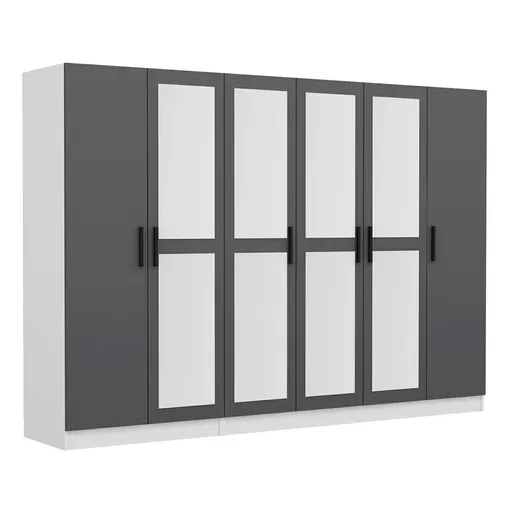 Dulap pentru haine, Hanah Home, Kale, 270x210x52 cm, Antracit