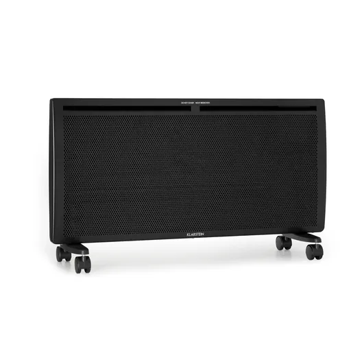 Klarstein Hot Spot Slimcurve Double Wave, încălzitor 2 în 1, 2000W, cronometru săptămânal, negru