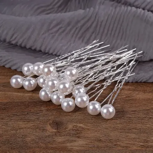 Ace Coc cu Perla, Alb Sidefat, Set 20 buc - 44656111