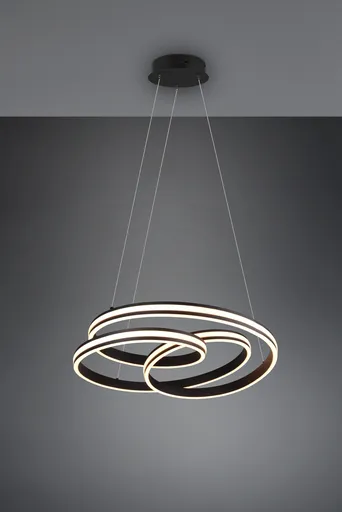 Lustra Nuria, TRIO, 60x150 cm, 60W, 1x SMD, metal, negru mat