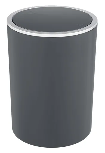 Cos de gunoi cu capac batant, Wenko, Inca, 5 L, 18.5 x 25.5 x 18.5 cm, plastic, antracit
