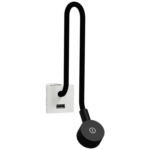 Veioza + priza de incarcare USB tip A Schneider Noua Unica NU360318, alb