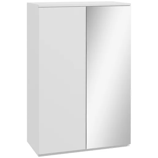 HOMCOM Dulap pentru pantofi cu oglindă pentru 18 perechi, 5 rafturi reglabile, pentru hol 60x32x95 cm Alb | Aosom Romania