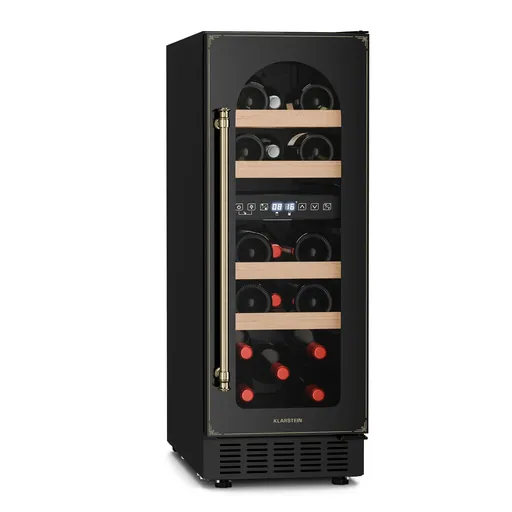 Klarstein Vinovilla Victoria 17 Built-In Duo Vilhelmine Edition, vinotecă, 17 sticle, ușă de sticlă