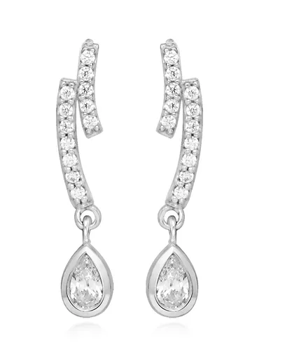 Silver Cat Cercei orbitori atârnați cu pietre de zircon cubic SC538