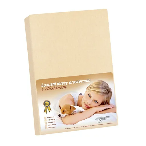 Cearceaf jersey cu elastan, bej, bej, 200 x 220 cm