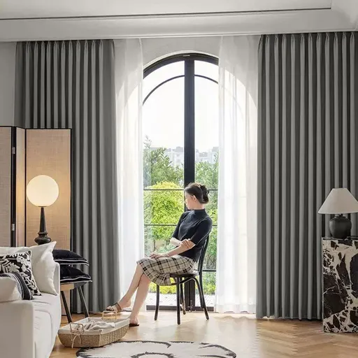 ARÔME HOME Perdea opacă bej-gri, 135 x 245 cm