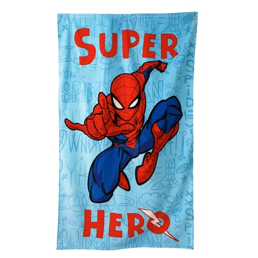 Prosop de baie pentru copii din velur cu imprimeu Spiderman