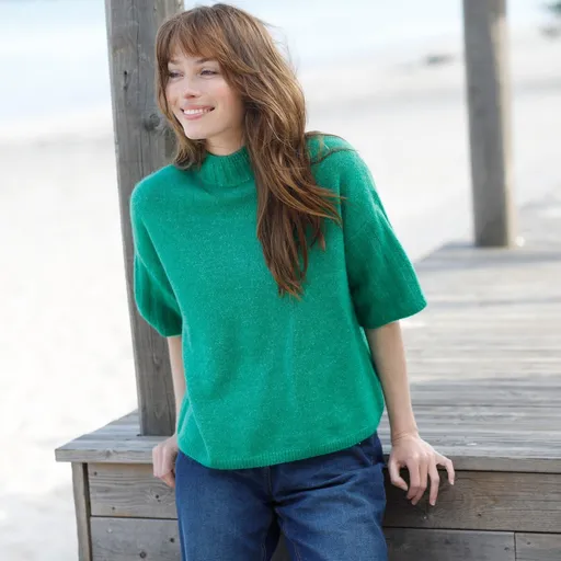 Pulover cu mânecă scurtă din poliester reciclat (1)