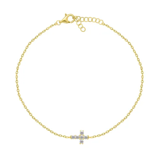 Brilio Silver Brățară elegantă placată cu aur cu cruce BRC96Y