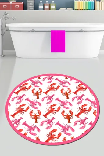 Covoras de baie, L'essentiel Maison, Homard Djt (120 cm), Poliester, Multicolor