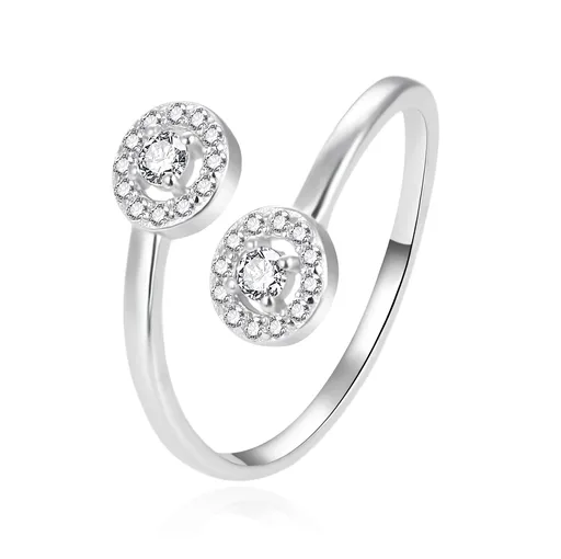 Agato Inel elegant deschis din argint cu zircon AGT-R55W 57 mm