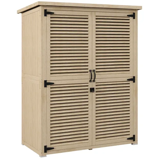 Outsunny Magazie de Gradina din Lemn, Dulap de Depozitare
