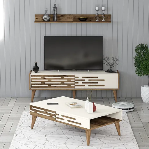 Set mobilier living, Hanah Home, Valensiya 140, Maro/Crem