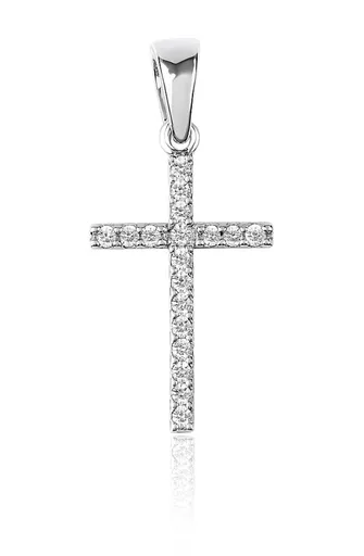 Brilio Pandantiv elegant în formă de cruce din aur alb 14/925.151ZIR