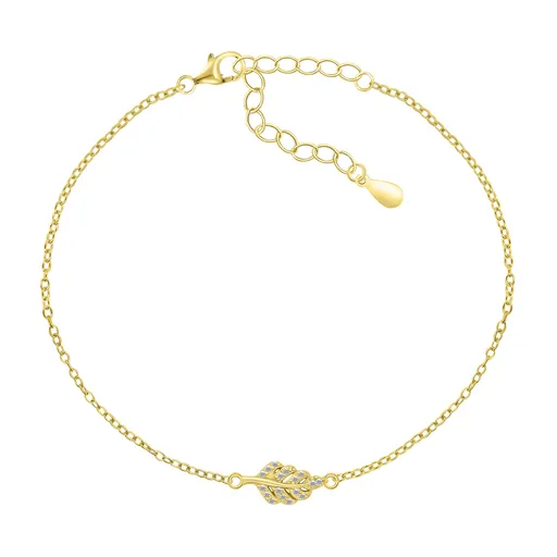 Brilio Silver Brățară frumoasă placată cu aur cu pene BRC82Y