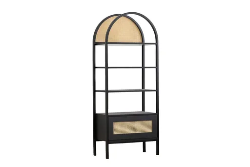 Corp biblioteca, Hanah Home, Nala 76, 76x185x40 cm, Negru