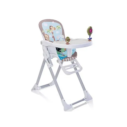 Babify Scaun înalt cu jucării, tavă și suport pentru picioare reglabil