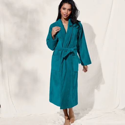 Halat de baie Colombine® din velur terry cu guler șal