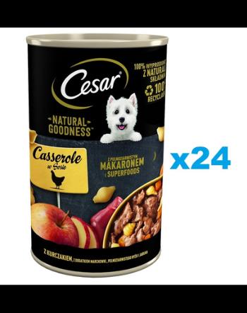 CESAR Hrana pentru caini cu pui, cu morcovi, paste din cereale integrale si mere, in sos 24x400 g