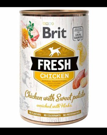 BRIT FRESH Chicken &amp; Sweet potato 400 g pui si cartof dulce hrana caini