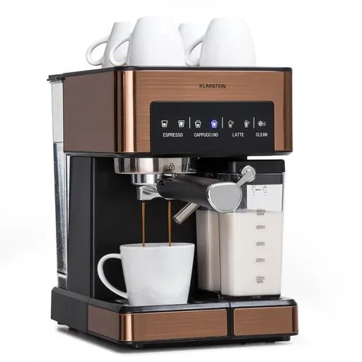 Klarstein Mașină de cafea Arabica Comfort cu portafiltru, 1350W, 20 bar, 1,8 l, suprafață de control tactil