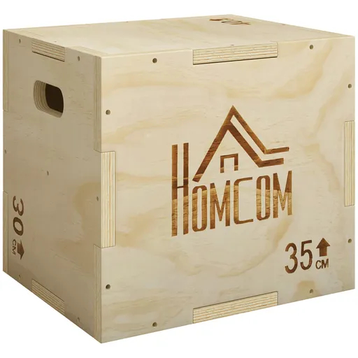 HOMCOM Box jump pliometrie aparat cutie sărit musculație fitness antrenament crossfit plyobox pentru antrenament cu box 40,5/35,5/30,5 cm | Aosom Roma