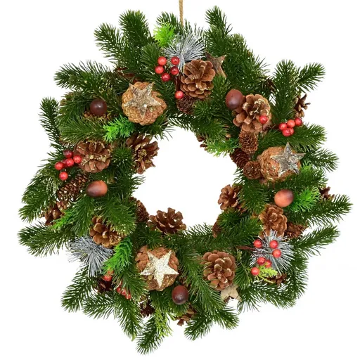 Coroană de Crăciun decorată din brad Winter Dream, 40 cm