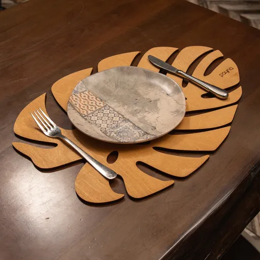 Set de covorașe de masă din lemn, Hermia, 790PYN1161, Dimensiune: 36 x 36 cm (6 bucăți), Miere