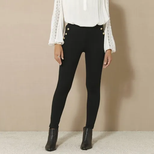 Colanți cu nasturi decorativi și talie elastică