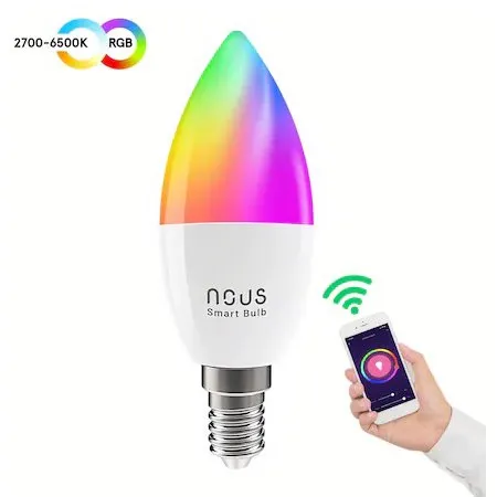 Bec LED RGB Smart NOUS P4, E14, control din aplicatie, WiFi 5907772033173
