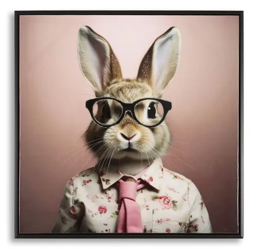 Mauro Ferretti Pictura De Perete Lăcuit Cu Rama Iepure cm 62,5X2,8X62,5 | Aosom Romania